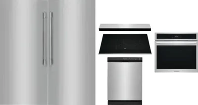 6 Piece Package Includes Refrigerator, Freezer, Cooktop, Wall Oven, Hood And Dishwasher