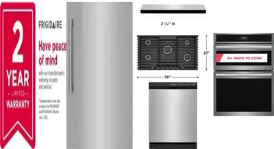 6 Piece Package Includes Refrigerator, Freezer, Cooktop, Wall Oven, Hood And Dishwasher