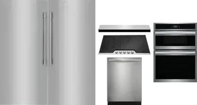6 Piece Package Includes Refrigerator, Freezer, Cooktop, Wall Oven, Hood And Dishwasher