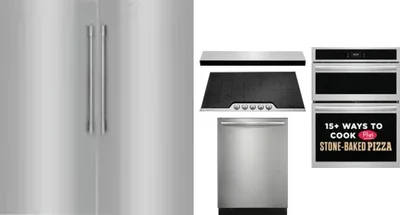 6 Piece Package Includes Refrigerator, Freezer, Cooktop, Wall Oven, Hood And Dishwasher