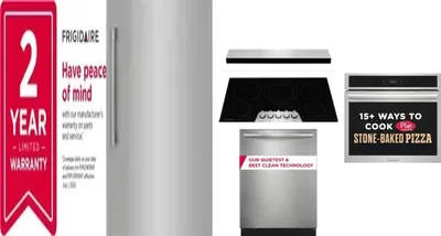 6 Piece Package Includes Refrigerator, Freezer, Cooktop, Wall Oven, Hood And Dishwasher