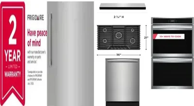 6 Piece Package Includes Refrigerator, Freezer, Cooktop, Wall Oven, Hood And Dishwasher
