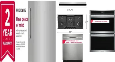 6 Piece Package Includes Refrigerator, Freezer, Cooktop, Wall Oven, Hood And Dishwasher