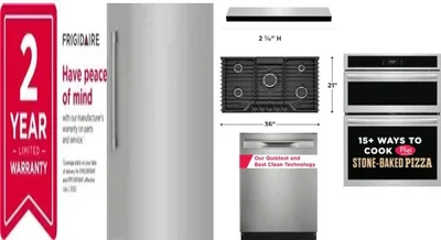 6 Piece Package Includes Refrigerator, Freezer, Cooktop, Wall Oven, Hood And Dishwasher