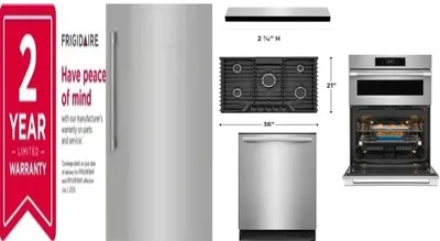 6 Piece Package Includes Refrigerator, Freezer, Cooktop, Wall Oven, Hood And Dishwasher