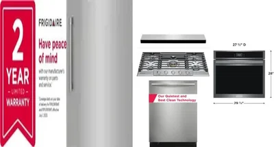 6 Piece Package Includes Refrigerator, Freezer, Cooktop, Wall Oven, Hood And Dishwasher