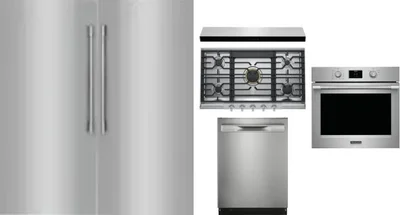 6 Piece Package Includes Refrigerator, Freezer, Cooktop, Wall Oven, Hood And Dishwasher