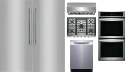6 Piece Package Includes Refrigerator, Freezer, Cooktop, Wall Oven, Hood And Dishwasher