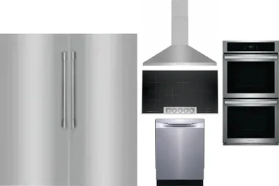 6 Piece Package Includes Refrigerator, Freezer, Cooktop, Wall Oven, Hood And Dishwasher