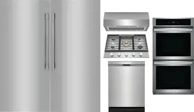 6 Piece Package Includes Refrigerator, Freezer, Cooktop, Wall Oven, Hood And Dishwasher