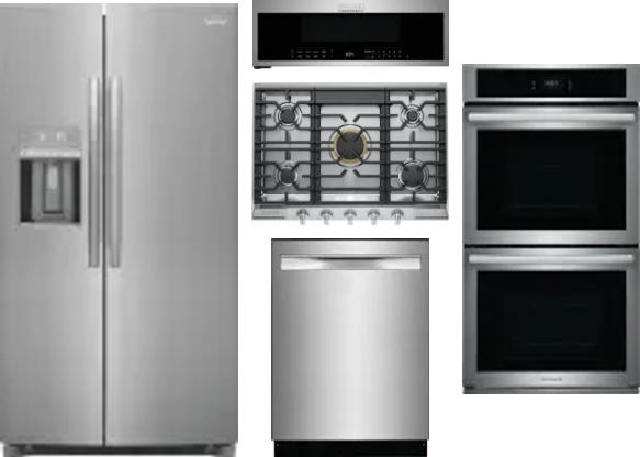 5 Piece Package Includes Refrigerator, Cooktop, Wall Oven, Microwave And Dishwasher