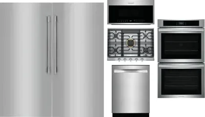 6 Piece Package Includes Refrigerator, Freezer, Cooktop, Wall Oven, Microwave And Dishwasher