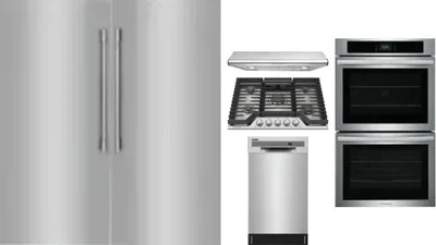 6 Piece Package Includes Refrigerator, Freezer, Cooktop, Wall Oven, Hood And Dishwasher