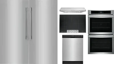 6 Piece Package Includes Refrigerator, Freezer, Cooktop, Wall Oven, Hood And Dishwasher