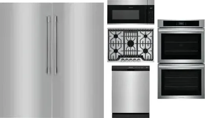 6 Piece Package Includes Refrigerator, Freezer, Cooktop, Wall Oven, Microwave And Dishwasher