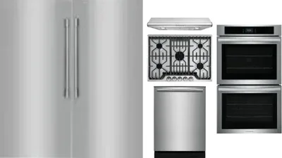 6 Piece Package Includes Refrigerator, Freezer, Cooktop, Wall Oven, Hood And Dishwasher