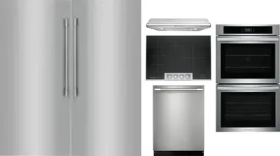 6 Piece Package Includes Refrigerator, Freezer, Cooktop, Wall Oven, Hood And Dishwasher