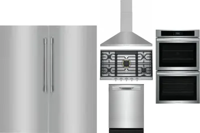 6 Piece Package Includes Refrigerator, Freezer, Cooktop, Wall Oven, Hood And Dishwasher