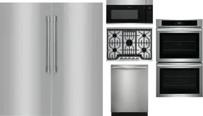 6 Piece Package Includes Refrigerator, Freezer, Cooktop, Wall Oven, Microwave And Dishwasher