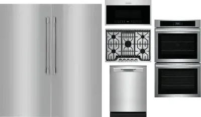 6 Piece Package Includes Refrigerator, Freezer, Cooktop, Wall Oven, Microwave And Dishwasher