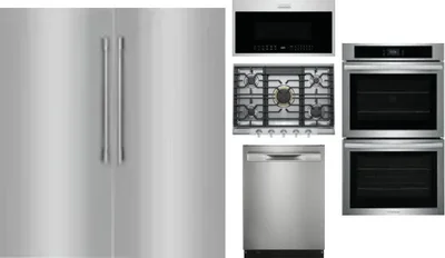 6 Piece Package Includes Refrigerator, Freezer, Cooktop, Wall Oven, Microwave And Dishwasher
