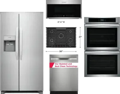 5 Piece Package Includes Refrigerator, Cooktop, Wall Oven, Microwave And Dishwasher