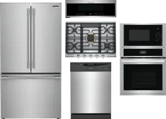5 Piece Package Includes Refrigerator, Cooktop, Wall Oven, Microwave And Dishwasher