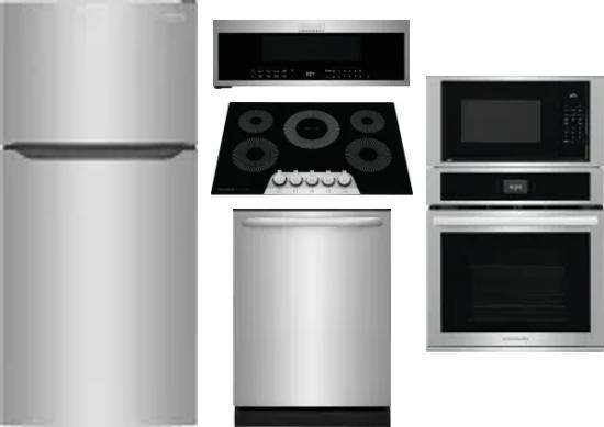 5 Piece Package Includes Refrigerator, Cooktop, Wall Oven, Microwave And Dishwasher