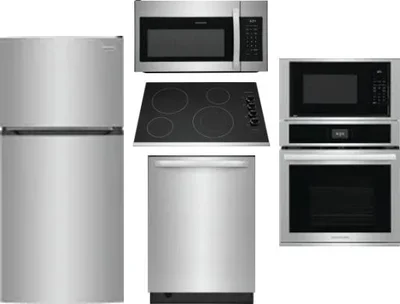 5 Piece Package Includes Refrigerator, Cooktop, Wall Oven, Microwave And Dishwasher