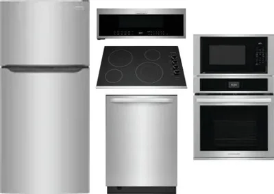 5 Piece Package Includes Refrigerator, Cooktop, Wall Oven, Microwave And Dishwasher