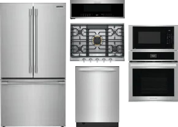 5 Piece Package Includes Refrigerator, Cooktop, Wall Oven, Microwave And Dishwasher