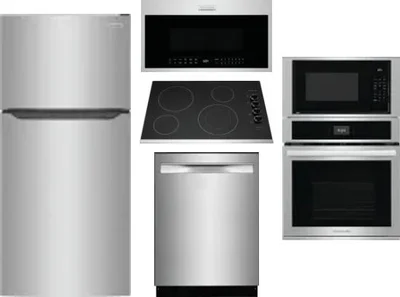 5 Piece Package Includes Refrigerator, Cooktop, Wall Oven, Microwave And Dishwasher