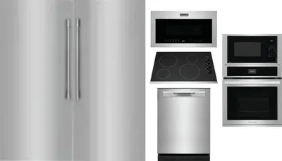 6 Piece Package Includes Refrigerator, Freezer, Cooktop, Wall Oven, Microwave And Dishwasher