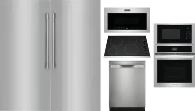 6 Piece Package Includes Refrigerator, Freezer, Cooktop, Wall Oven, Microwave And Dishwasher