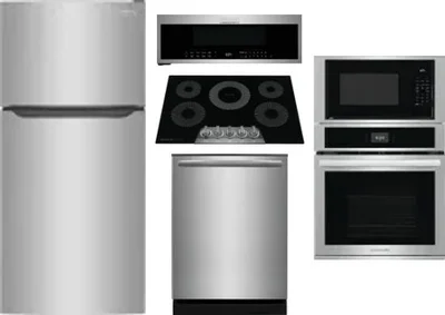 5 Piece Package Includes Refrigerator, Cooktop, Wall Oven, Microwave And Dishwasher