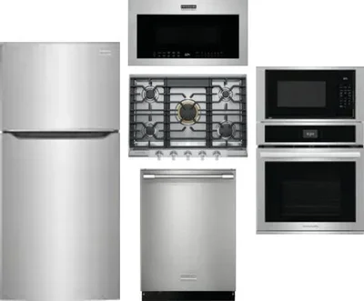 5 Piece Package Includes Refrigerator, Cooktop, Wall Oven, Microwave And Dishwasher