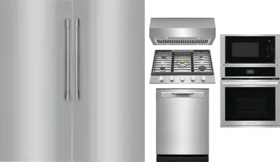 6 Piece Package Includes Refrigerator, Freezer, Cooktop, Wall Oven, Hood And Dishwasher