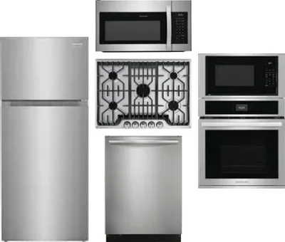 5 Piece Package Includes Refrigerator, Cooktop, Wall Oven, Microwave And Dishwasher