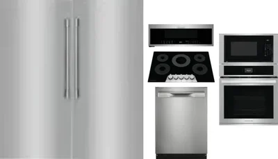 6 Piece Package Includes Refrigerator, Freezer, Cooktop, Wall Oven, Microwave And Dishwasher