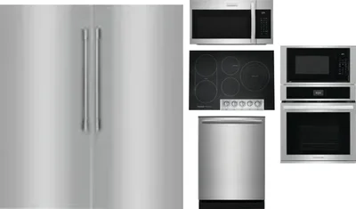 6 Piece Package Includes Refrigerator, Freezer, Cooktop, Wall Oven, Microwave And Dishwasher