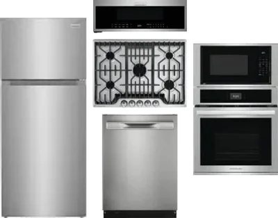 5 Piece Package Includes Refrigerator, Cooktop, Wall Oven, Microwave And Dishwasher