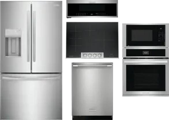 5 Piece Package Includes Refrigerator, Cooktop, Wall Oven, Microwave And Dishwasher