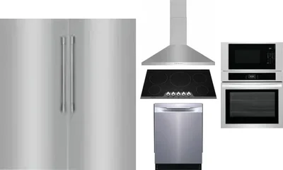 6 Piece Package Includes Refrigerator, Freezer, Cooktop, Wall Oven, Hood And Dishwasher