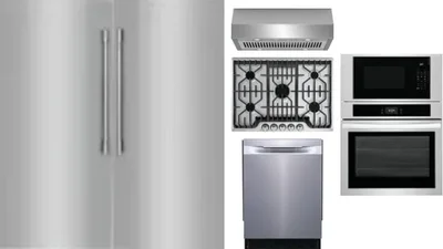 6 Piece Package Includes Refrigerator, Freezer, Cooktop, Wall Oven, Hood And Dishwasher