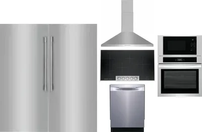 6 Piece Package Includes Refrigerator, Freezer, Cooktop, Wall Oven, Hood And Dishwasher