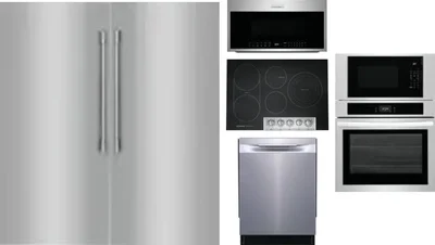 6 Piece Package Includes Refrigerator, Freezer, Cooktop, Wall Oven, Microwave And Dishwasher