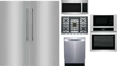 6 Piece Package Includes Refrigerator, Freezer, Cooktop, Wall Oven, Microwave And Dishwasher