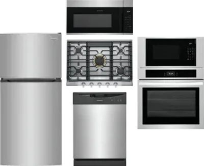 5 Piece Package Includes Refrigerator, Cooktop, Wall Oven, Microwave And Dishwasher