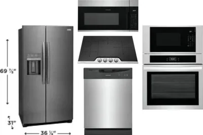 5 Piece Package Includes Refrigerator, Cooktop, Wall Oven, Microwave And Dishwasher
