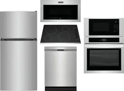5 Piece Package Includes Refrigerator, Cooktop, Wall Oven, Microwave And Dishwasher